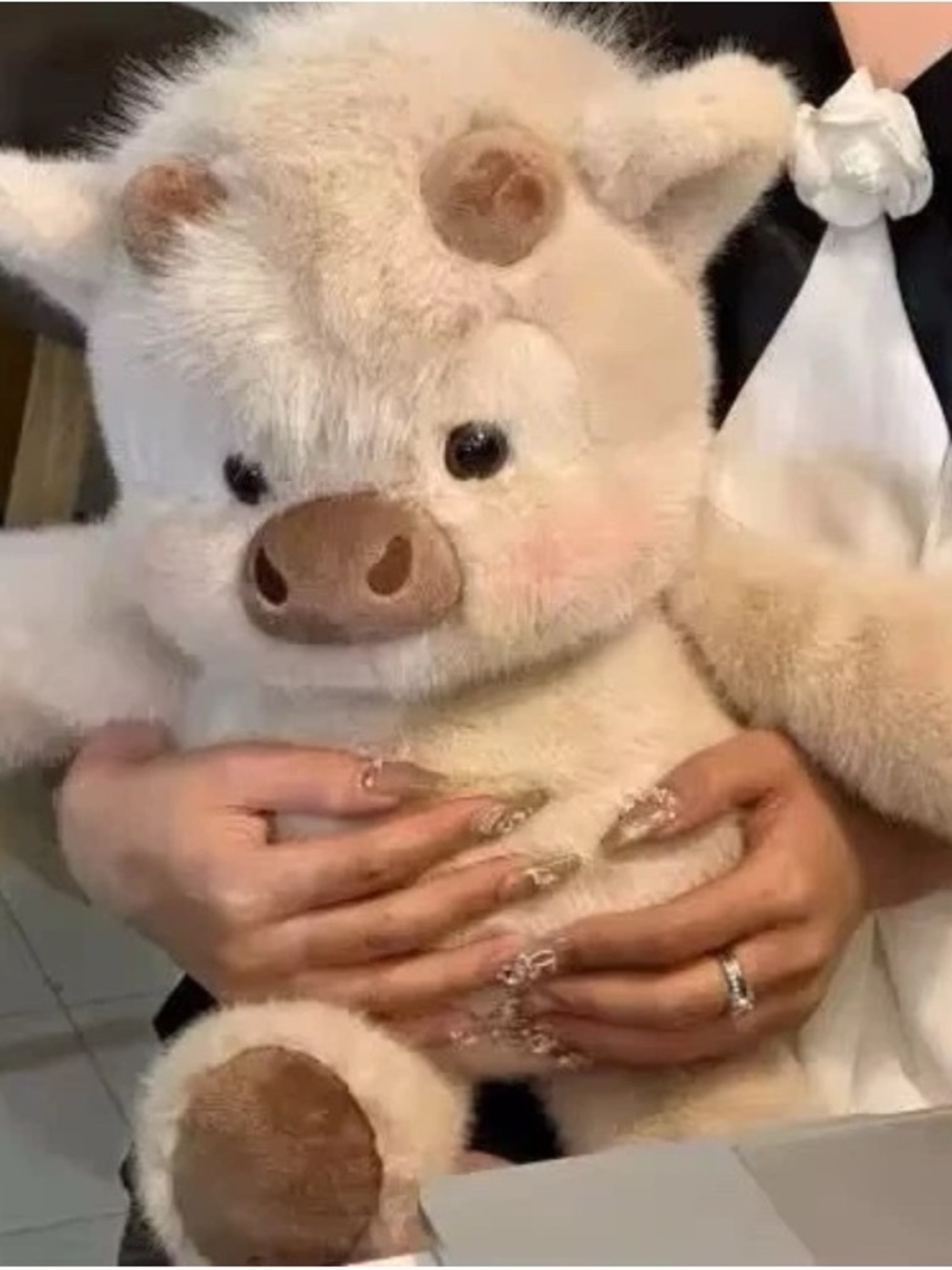Plush Neutral or Pink Highland Cow Stuffed Animal